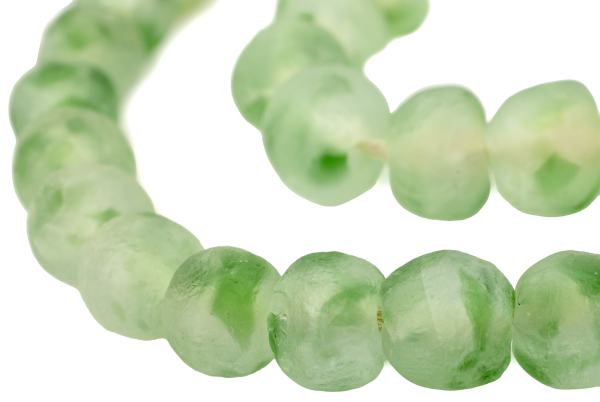 Jumbo Green Swirl Recycled Glass Beads (25mm) Cheap - Image 3