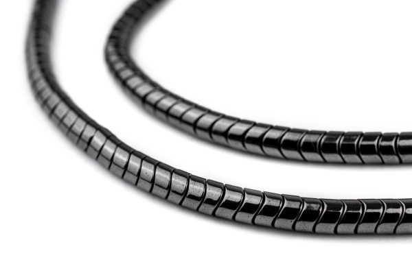 Charcoal Interlocking Non-Magnetic Hematite Snake Beads (4mm) Online - Image 3
